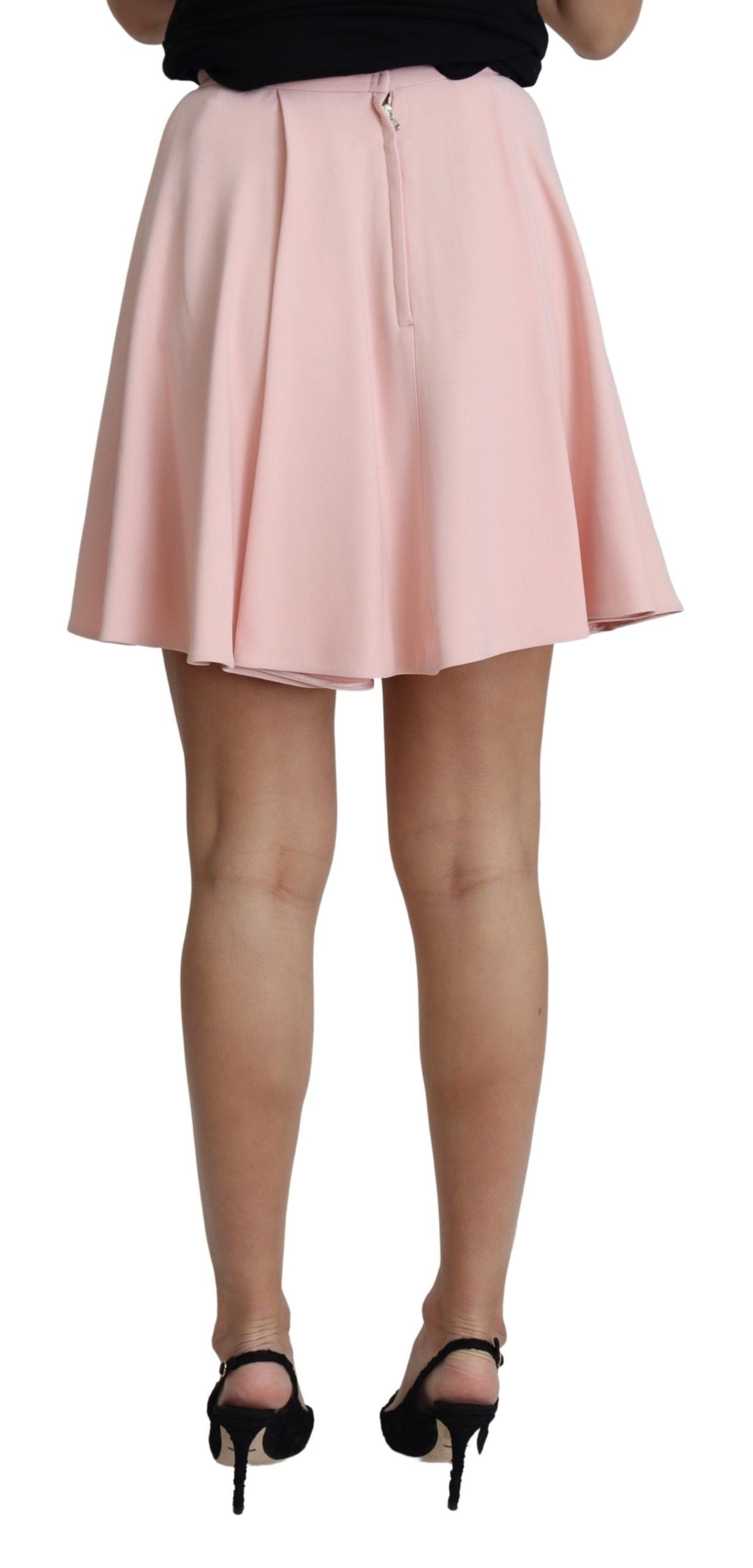 Dolce &amp; Gabbana Elegant Pink Flare A-line Mini Skirt