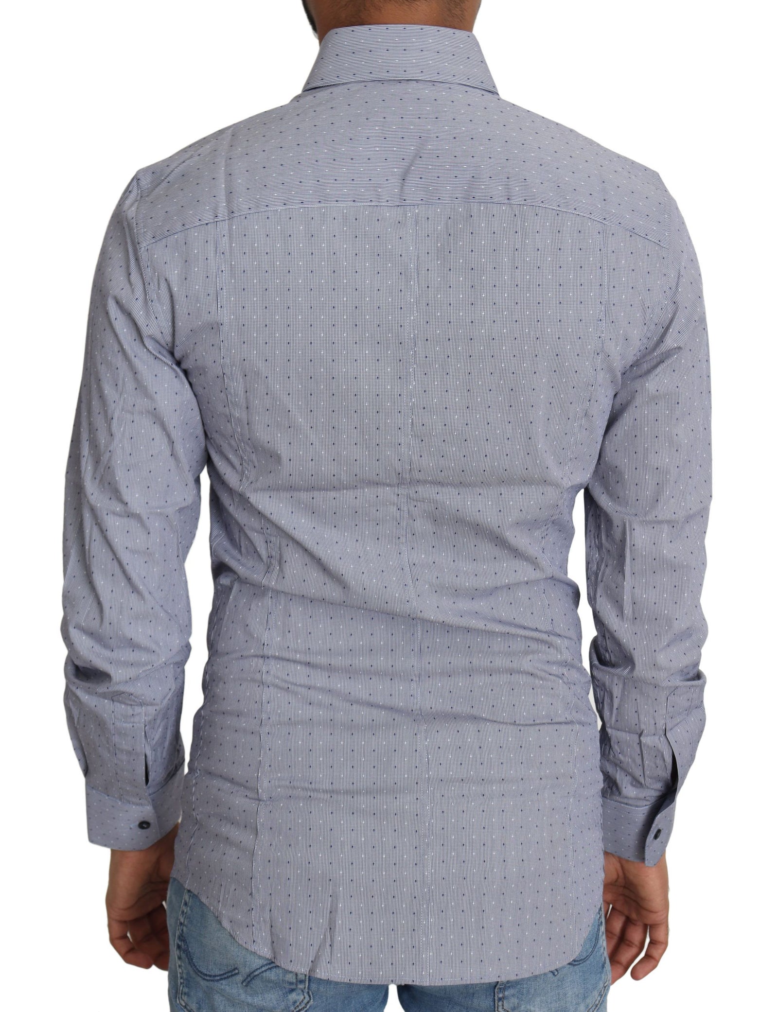 Chemise slim en coton mélangé à pois Dolce &amp; Gabbana Sicilia