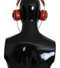 Dolce & Gabbana Exquisite Red Crystal Leather Headphones