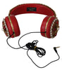 Dolce & Gabbana Exquisite Red Crystal Leather Headphones