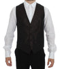 Dolce & Gabbana Black Wool Logo Dress Gilet Vest