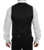 Dolce & Gabbana Black Wool Logo Dress Gilet Vest