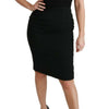 Dolce & Gabbana Black Floral Lace Sheath Gown Dress
