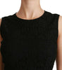 Dolce & Gabbana Black Floral Lace Sheath Gown Dress
