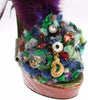 Dolce & Gabbana Green Leather Crystal Platform Sandal Shoes