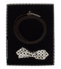Dolce &amp; Gabbana Elegant Baroque Silk Tie &amp; Leather Belt Set
