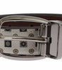 Dolce &amp; Gabbana Elegant Baroque Silk Tie &amp; Leather Belt Set