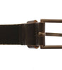 Dolce & Gabbana Brown Leather Logo Cintura Gürtel Belt