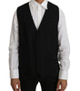Dolce & Gabbana Black Solid Wool Silk Vest