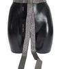 Dolce & Gabbana Black Silk Clear Crystal Bow Waist Belt