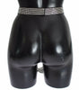 Dolce & Gabbana Black Silk Clear Crystal Bow Waist Belt