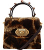Dolce & Gabbana Elegant Giraffe Pattern Welcome Bag with Gold Accents