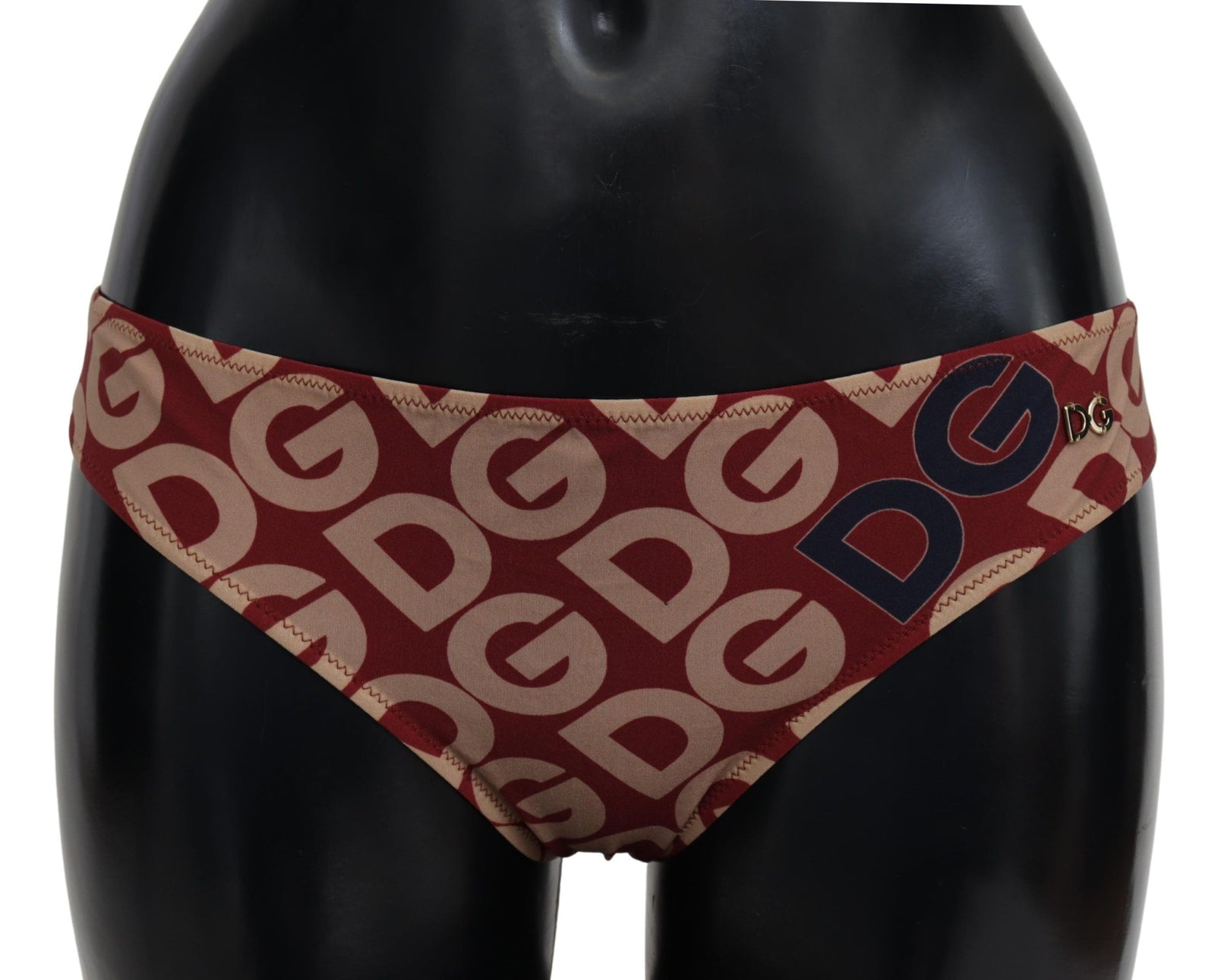 Bas de bikini Dolce & Gabbana Chic à imprimé logo marron beige