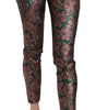 Dolce & Gabbana Multicolor Iridescent Brocade Jacquard Trousers Crop Pants