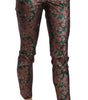 Dolce & Gabbana Multicolor Iridescent Brocade Jacquard Trousers Crop Pants