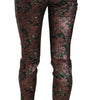 Dolce & Gabbana Multicolor Iridescent Brocade Jacquard Trousers Crop Pants