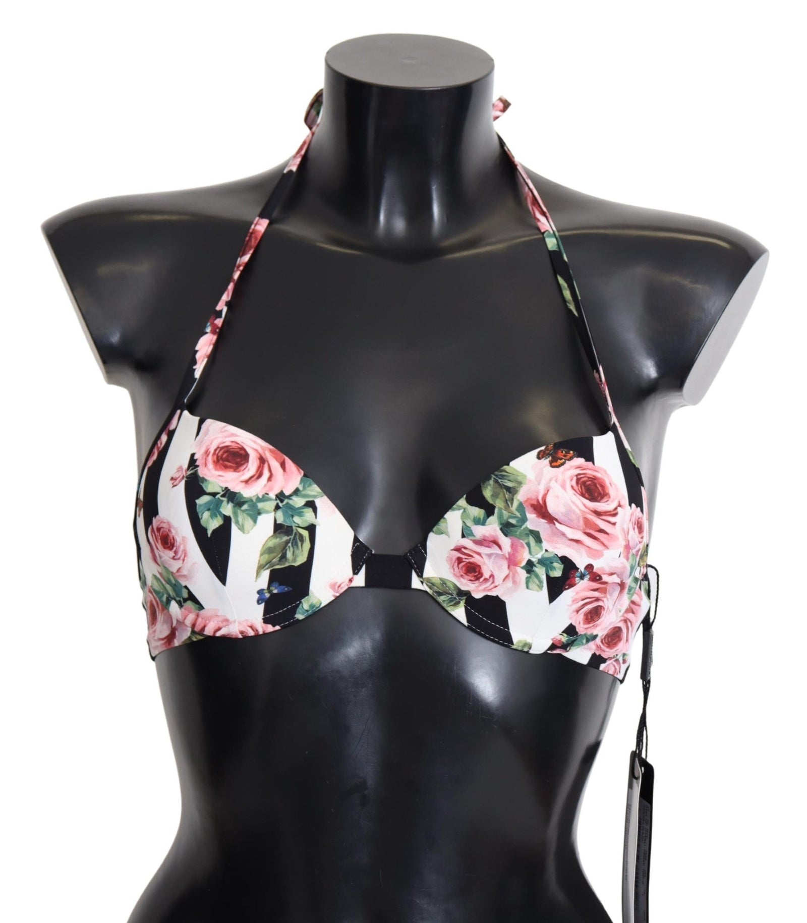 Haut de bikini Dolce & Gabbana Chic Rose Print pour des journées de plage élégantes