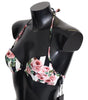 Dolce & Gabbana Chic Rose Print Bikini Top for Elegant Beach Days