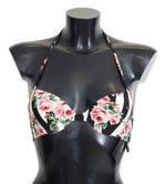 Haut de bikini élégant à imprimé roses Dolce & Gabbana