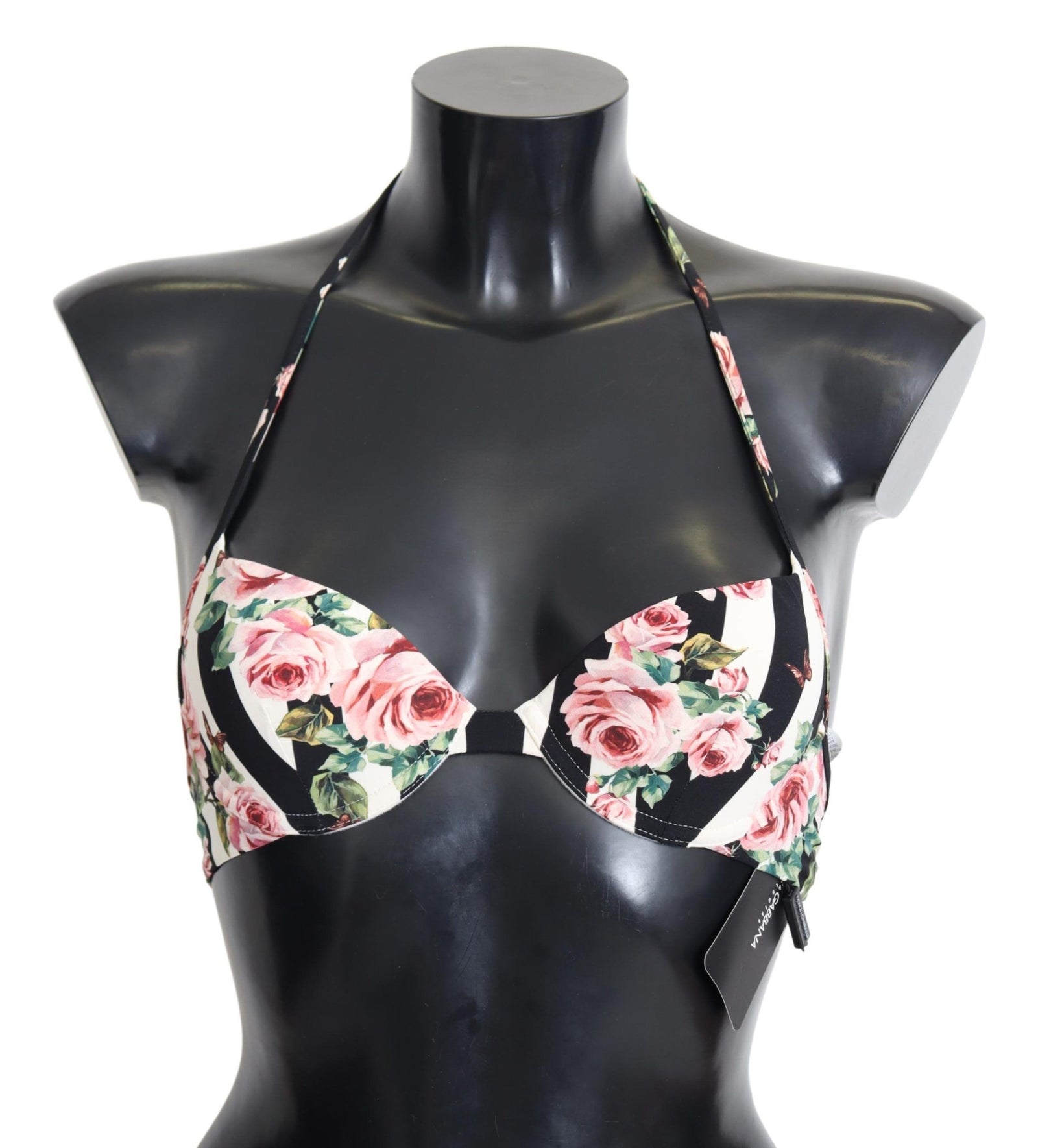 Haut de bikini élégant à imprimé roses Dolce & Gabbana