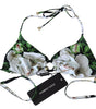 Haut de bikini à imprimé floral Dolce & Gabbana avec fermoir à logo