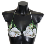 Haut de bikini à imprimé floral Dolce & Gabbana avec fermoir à logo