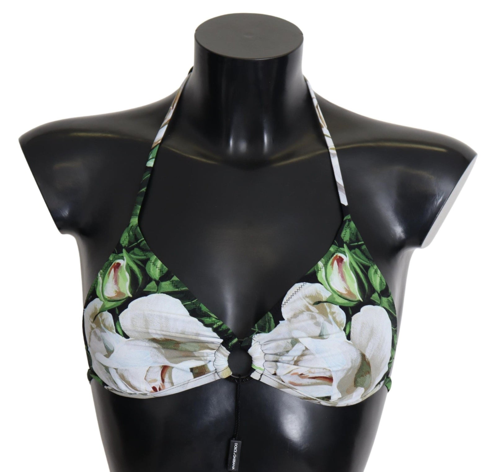 Haut de bikini à imprimé floral Dolce & Gabbana avec fermoir à logo
