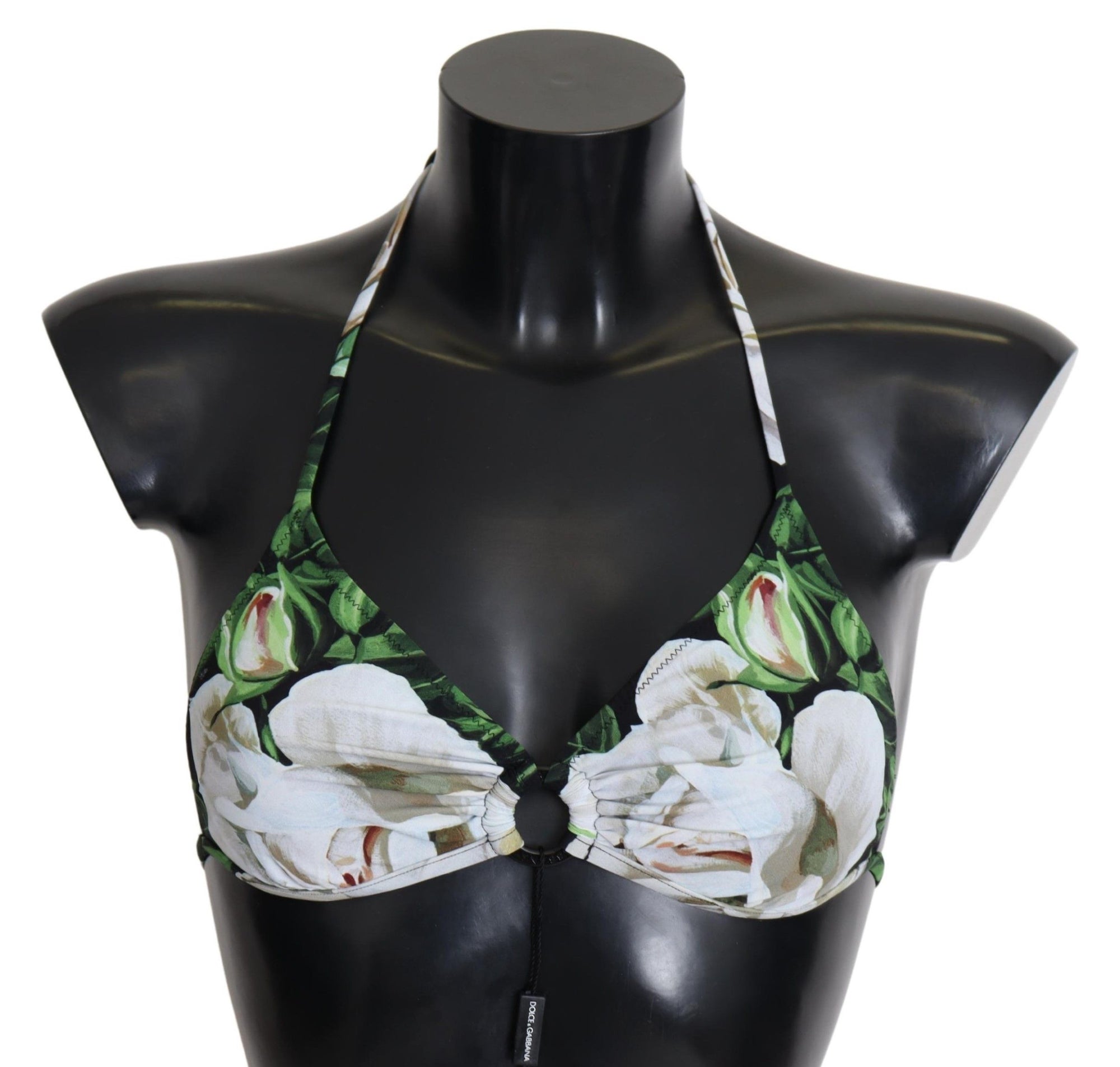 Haut de bikini à imprimé floral Dolce & Gabbana avec fermoir à logo