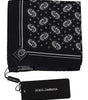 Dolce & Gabbana Black Patterned Square Scarf  Silk  Handkerchief