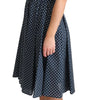 Dolce & Gabbana Blue Dotted Cotton A-Line Gown Dress