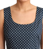 Dolce & Gabbana Blue Dotted Cotton A-Line Gown Dress