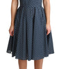 Dolce & Gabbana Blue Dotted Cotton A-Line Gown Dress
