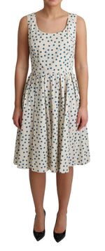 Dolce & Gabbana Beige Dotted Cotton A-Line Gown Dress