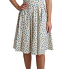 Dolce & Gabbana Beige Dotted Cotton A-Line Gown Dress