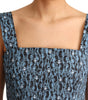 Dolce & Gabbana Blue Heart Cotton A-Line Stretch Dress