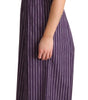 Dolce & Gabbana Purple Striped Cotton A-Line Stretch Dress