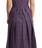 Dolce & Gabbana Purple Striped Cotton A-Line Stretch Dress