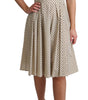 Dolce & Gabbana Beige Polka Dotted Cotton A-Line Dress