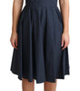 Dolce & Gabbana Blue Polka Dotted Cotton A-Line Dress