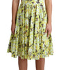 Dolce & Gabbana Yellow Floral Cotton Stretch Gown Dress
