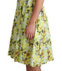 Dolce & Gabbana Yellow Floral Cotton Stretch Gown Dress