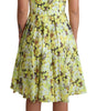 Dolce & Gabbana Yellow Floral Cotton Stretch Gown Dress