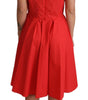 Dolce & Gabbana Red Polka Dotted Cotton A-Line  Dress