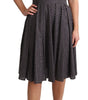 Dolce & Gabbana Black Floral Cotton A-Line Stretch Dress