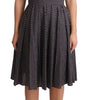 Dolce & Gabbana Black Floral Cotton A-Line Stretch Dress