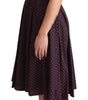 Dolce & Gabbana Red Blue Polka Cotton A-Line Gown Dress