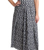 Dolce & Gabbana Blue Geometric Cotton A-Line Gown Dress