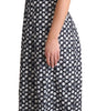 Dolce & Gabbana Blue Geometric Cotton A-Line Gown Dress