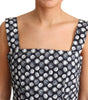Dolce & Gabbana Blue Geometric Cotton A-Line Gown Dress