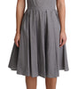 Dolce & Gabbana Blue Beige Geometric Cotton A-Line Dress